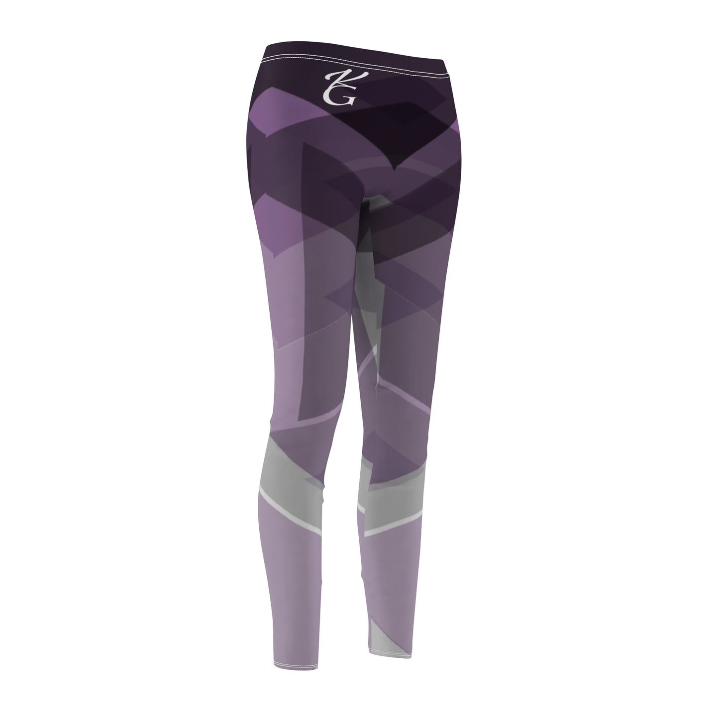 Women's Cut & Sew Casual Leggings Purple & Gray Pattern(AOP)