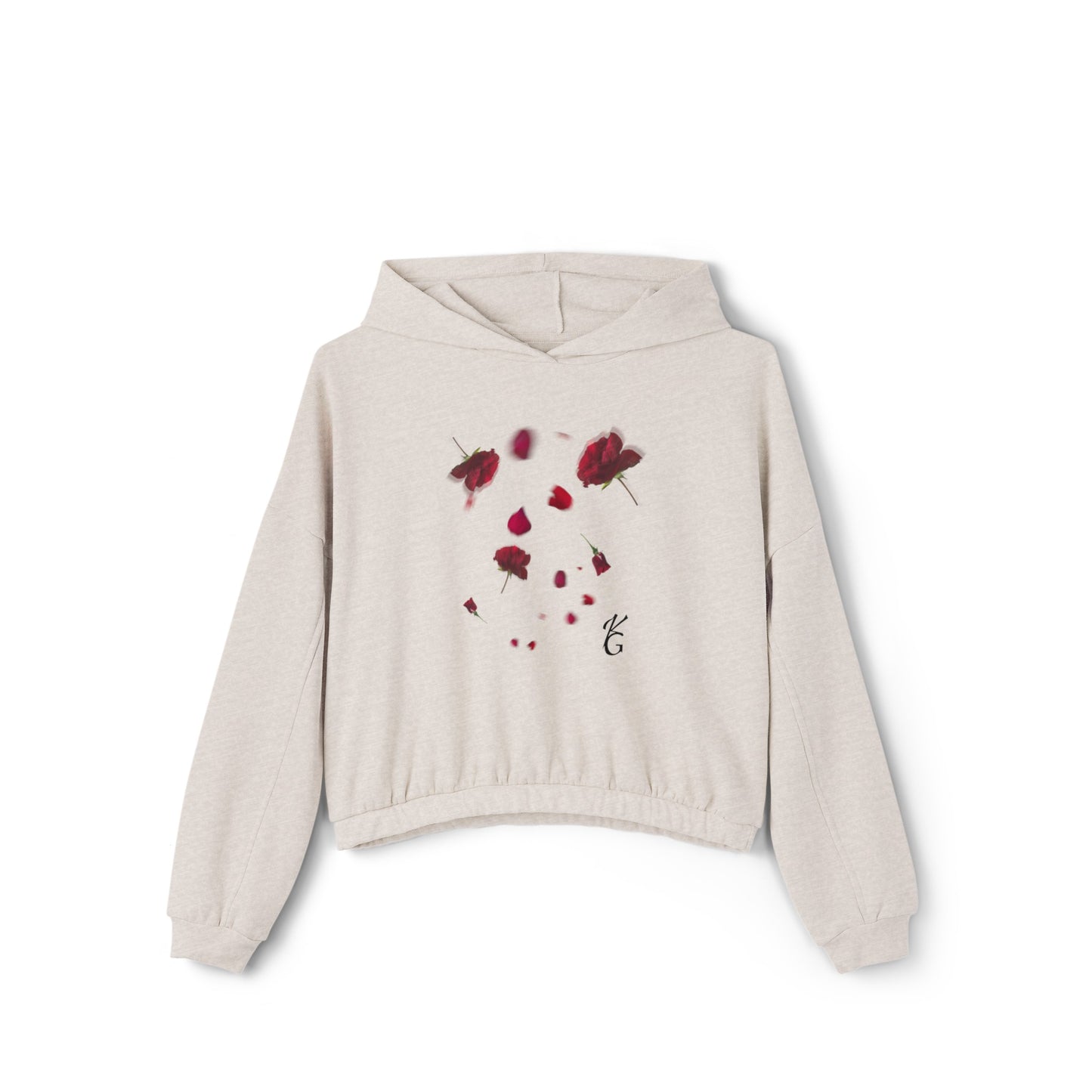 Women's Cinched Bottom Hoodie (Roses)