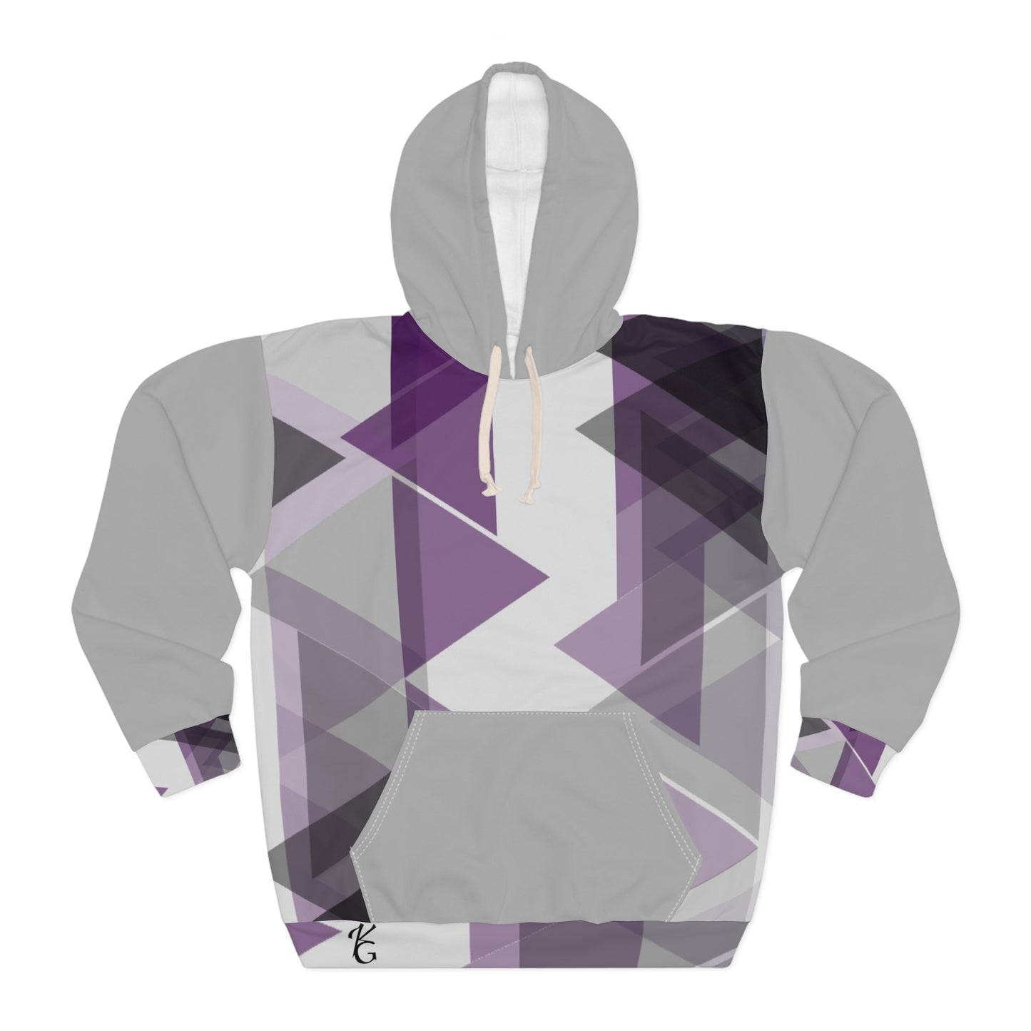 Pullover Hoodie Purple & Gray Pattern(AOP)