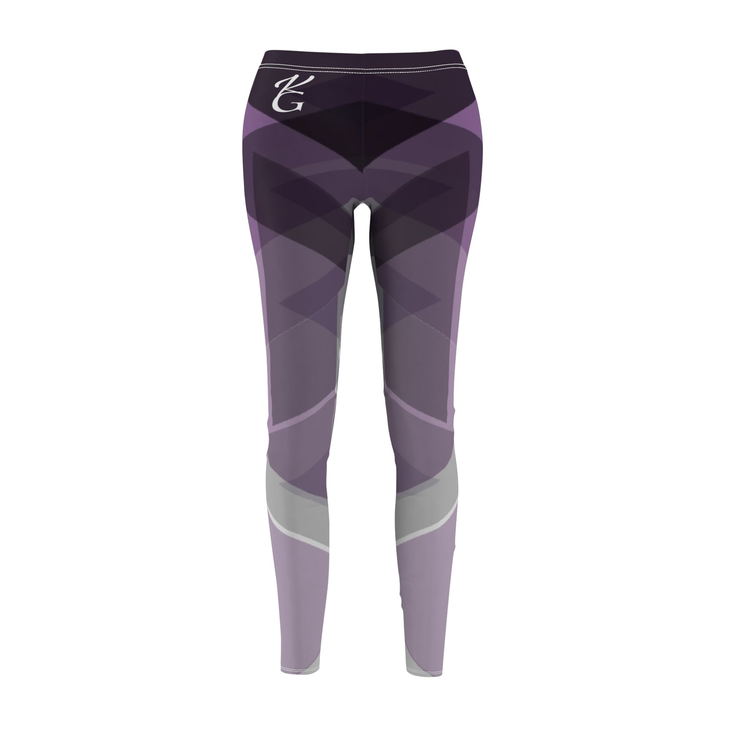 Women's Cut & Sew Casual Leggings Purple & Gray Pattern(AOP)