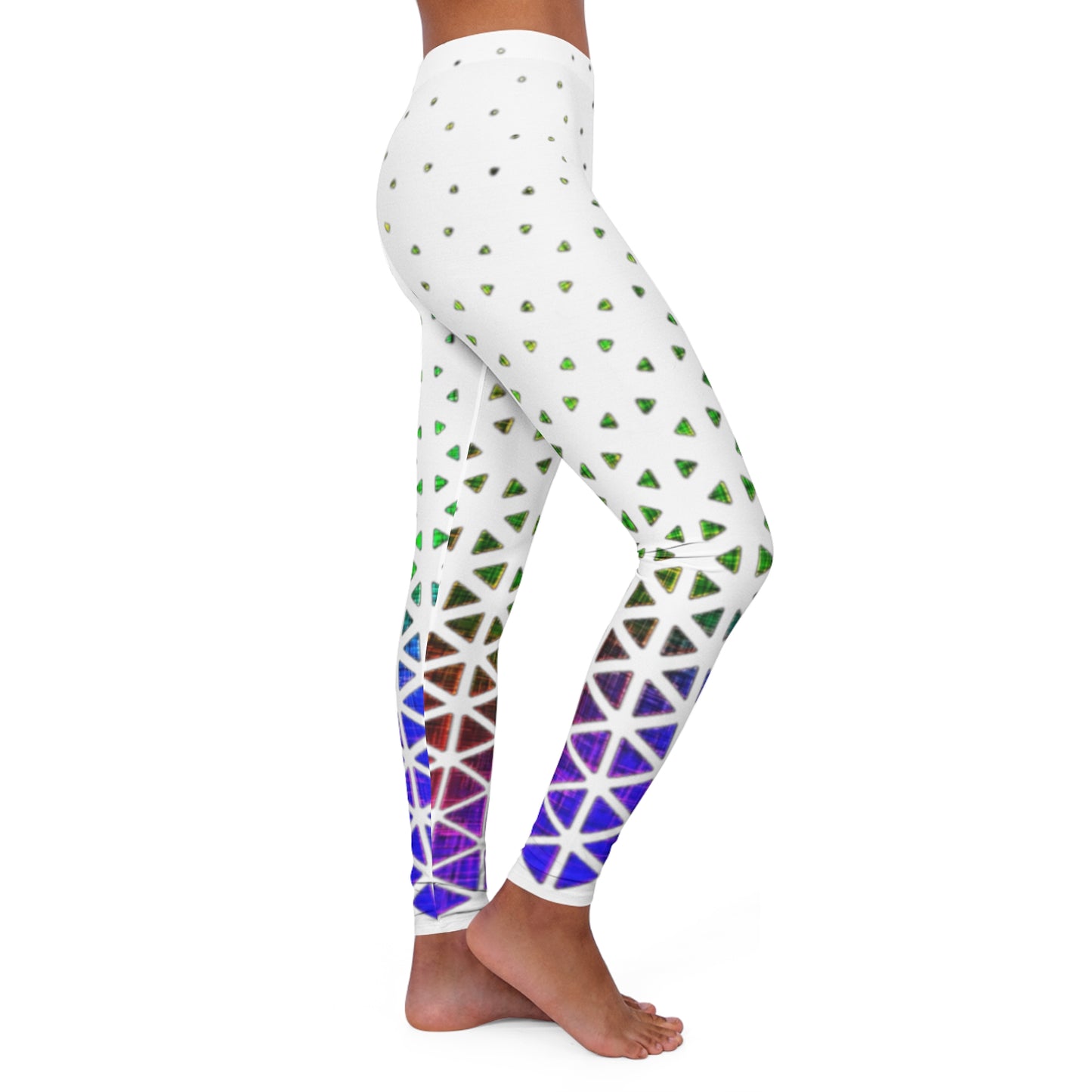 Women's Spandex Leggings (Triangle Color Pattern)