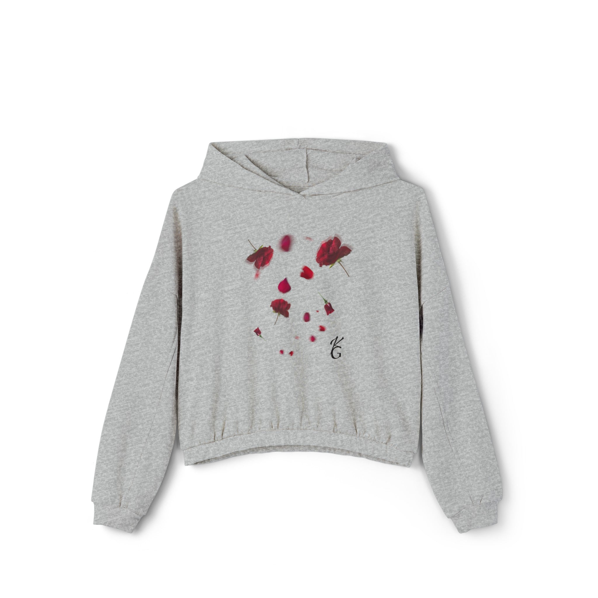 Women's Cinched Bottom Hoodie (Roses)