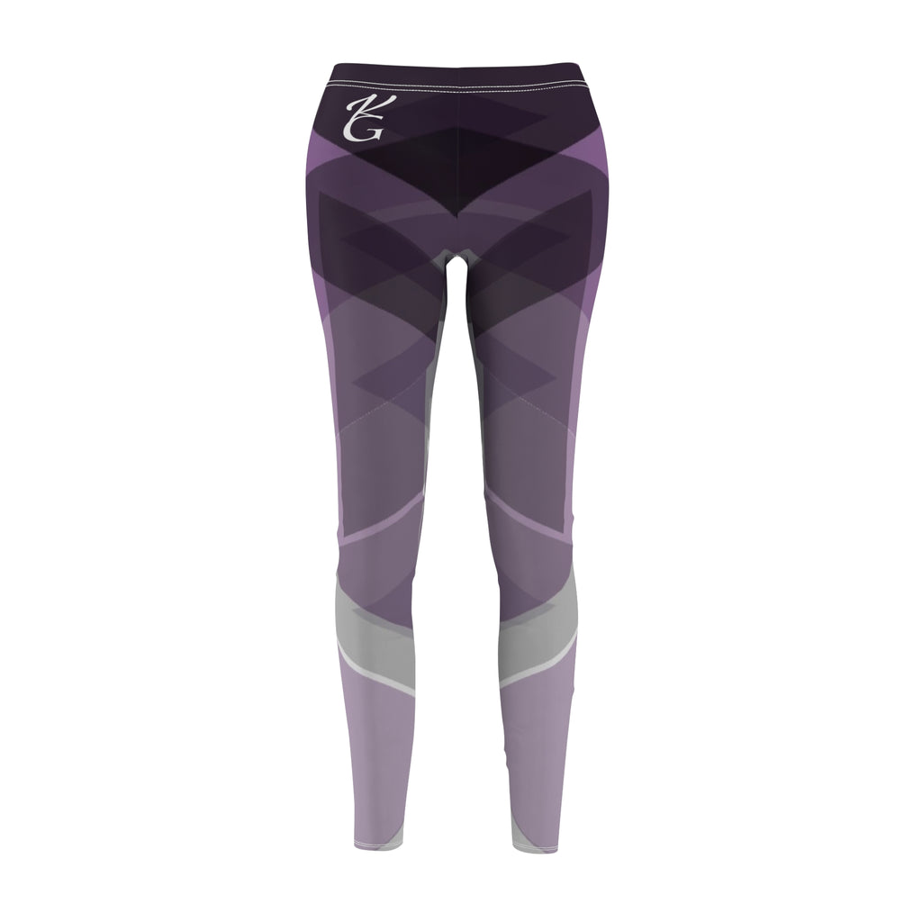 Women's Cut & Sew Casual Leggings Purple & Gray Pattern(AOP)