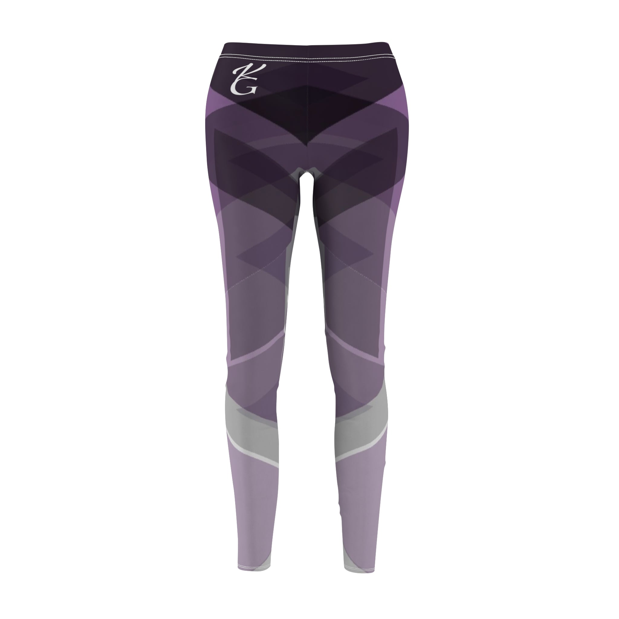 Women's Cut & Sew Casual Leggings Purple & Gray Pattern(AOP)