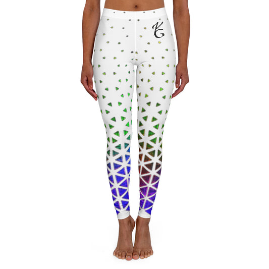 Women's Spandex Leggings (Triangle Color Pattern)