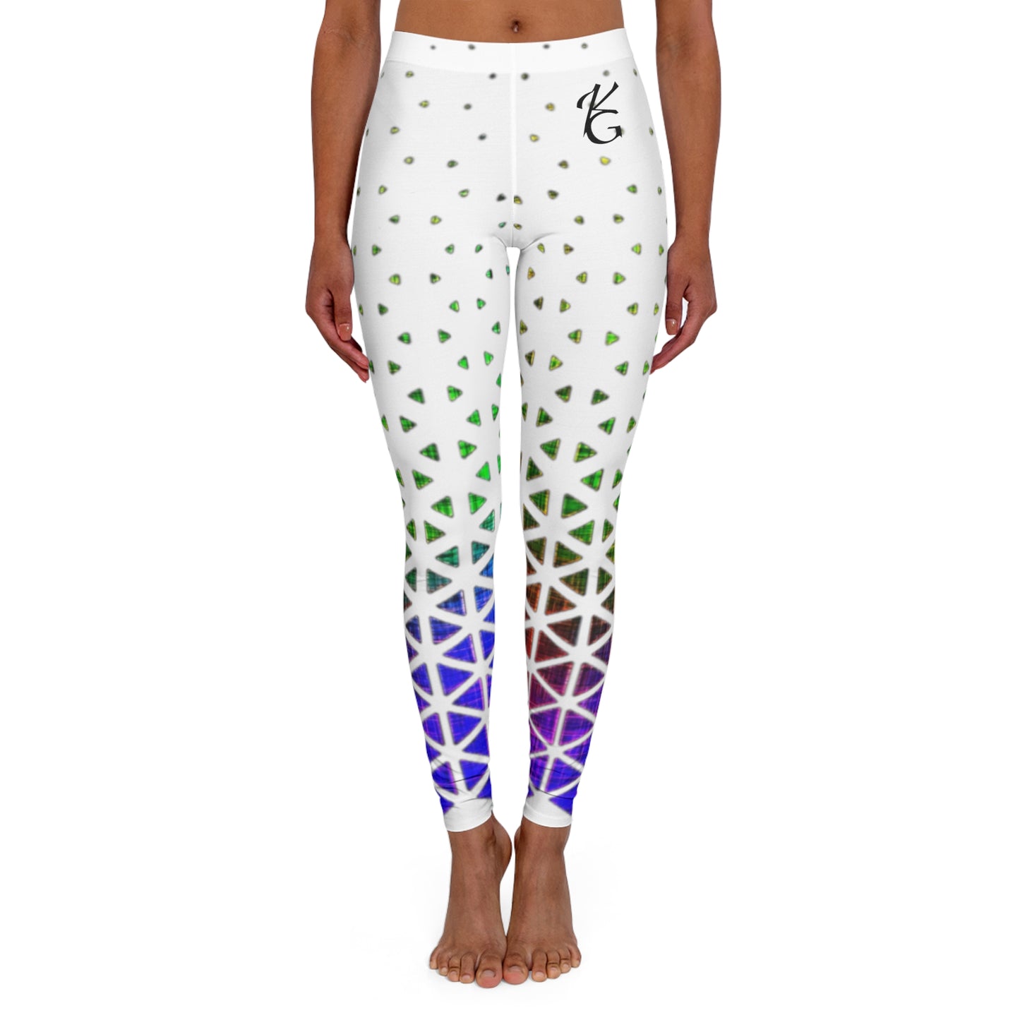 Women's Spandex Leggings (Triangle Color Pattern)
