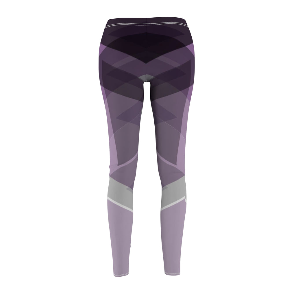 Women's Cut & Sew Casual Leggings Purple & Gray Pattern(AOP)