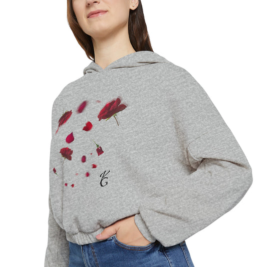 Women's Cinched Bottom Hoodie (Roses)